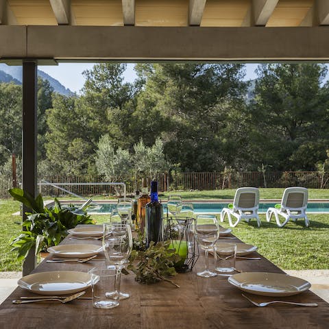 Indulge in some Spanish cuisine al fresco on the scenic veranda