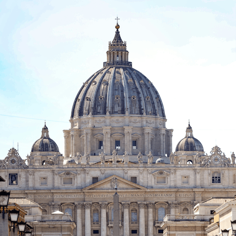 Stroll fifteen minutes to St. Peter’s Basilica