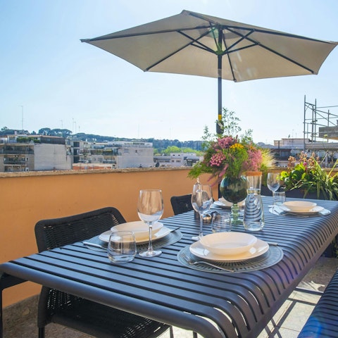 Enjoy evening sundowners on the private balcony