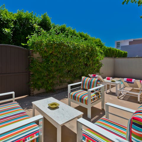 Catch the shade in the private courtyard