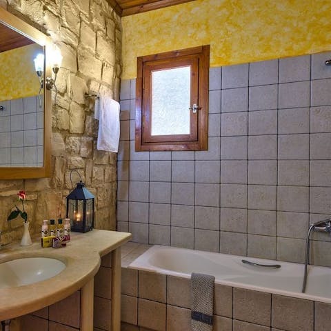 Indulge in a long, hot soak in the tub at the end of the day