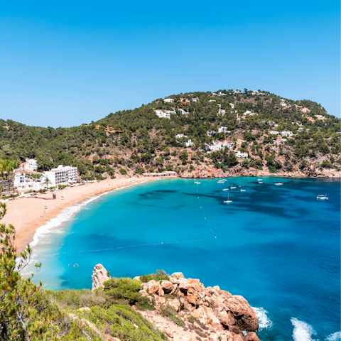 Visit scenic Cala de Sant Vicent, a twenty-minute drive away