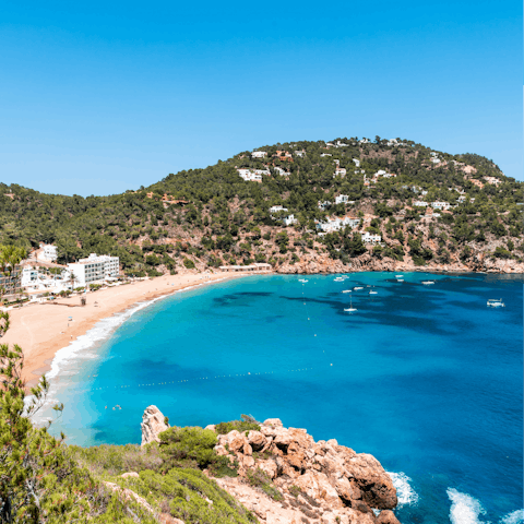 Visit scenic Cala de Sant Vicent, a twenty-minute drive away