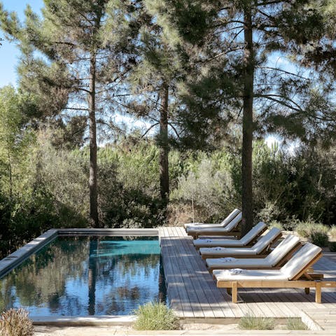Cool off from the sun with a dip in the private pool