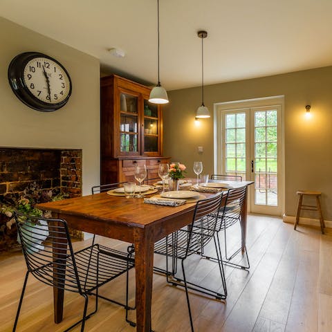 Serve up homemade dinners in the stylish living room