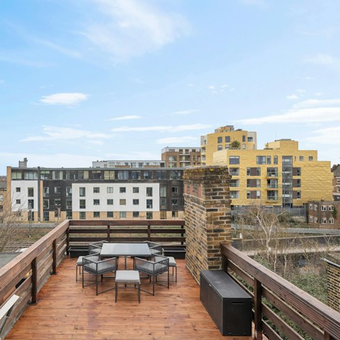 Unwind on the private terrace in warm weather