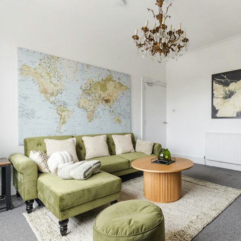 Lounge on the sofa with a cuppa before going out to see London