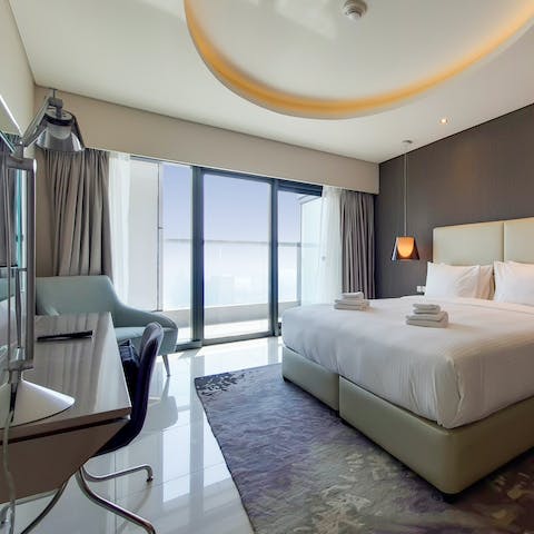 Get a restful sleep and work remotely from the bedrooms as natural light floods the space