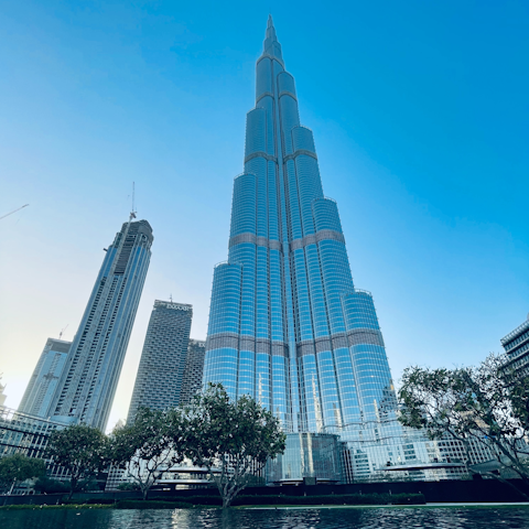 Visit the spectacular Burj Khalifa, the tallest building in the world, just a short drive from your doorstep