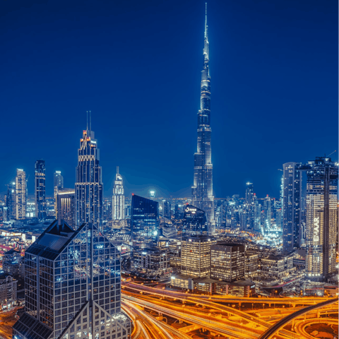 Explore the vibrant city of Dubai from your location in the Design District