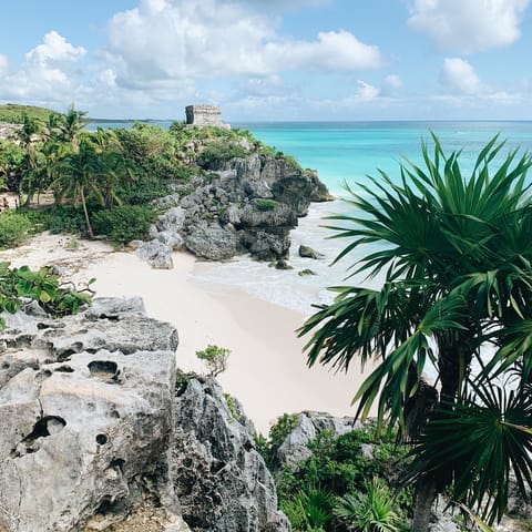 Drive down to the sandy shores of Playa Paraiso