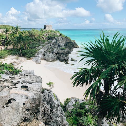 Drive down to the sandy shores of Playa Paraiso