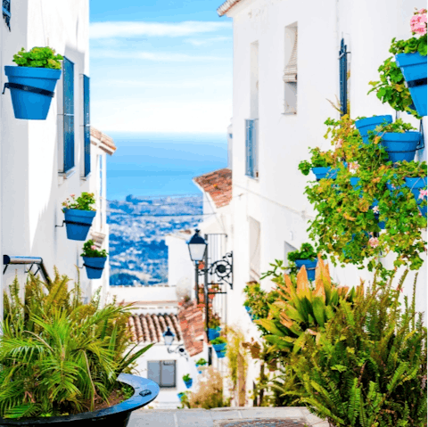 Drive five minutes to the dreamy streets of Mijas