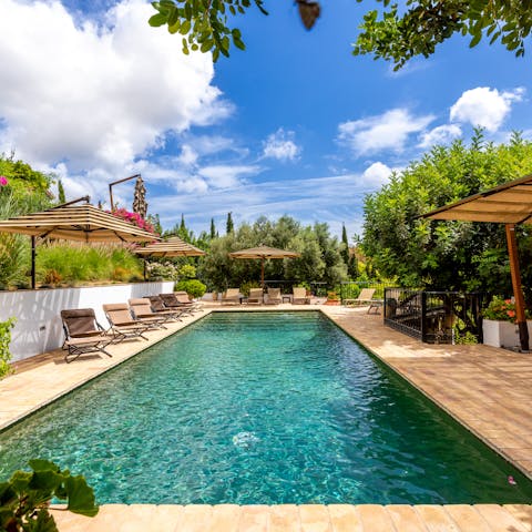 While away the hours in the beautiful pool