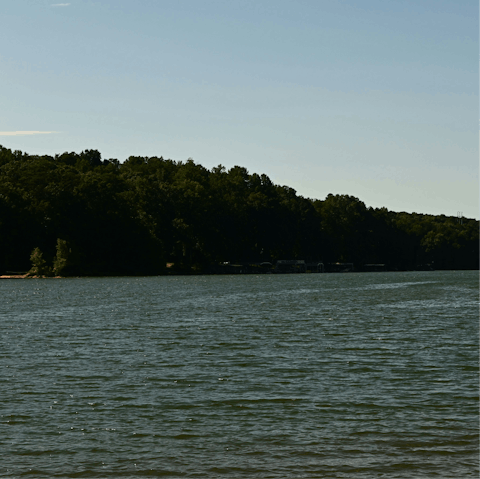 Go boating at Lake Lanier, four-minutes away by car