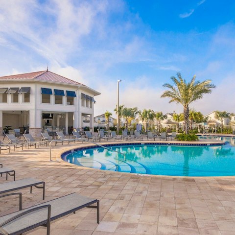 Soak up the Florida sunshine from one of two shared pools