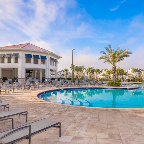 Soak up the Florida sunshine from one of two shared pools