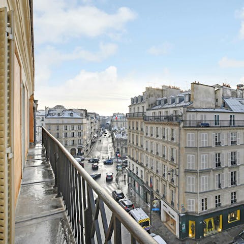 Start your morning the Parisian way with coffee on the balcony