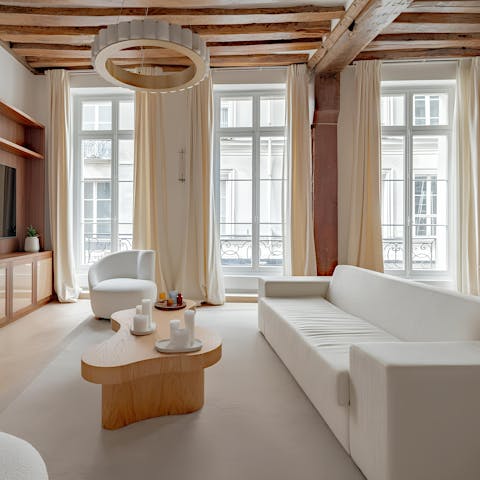 Relax on the sofa with a glass of chilled Champagne