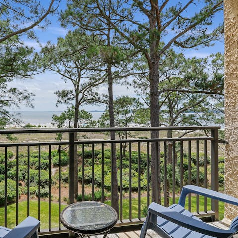 Savour the views while relaxing on the private terrace