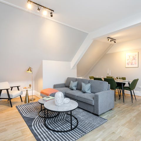 Dine together en famille before settling down to a film