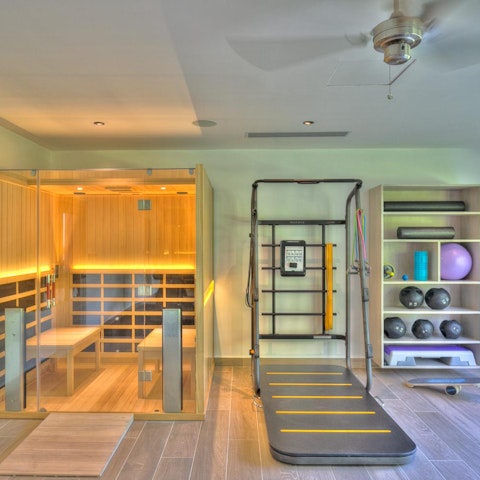 Work up a sweat in the fitness room before enjoying a session in the sauna