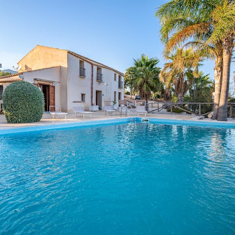 Cool off from the Sicilian sun with a dip in the private pool