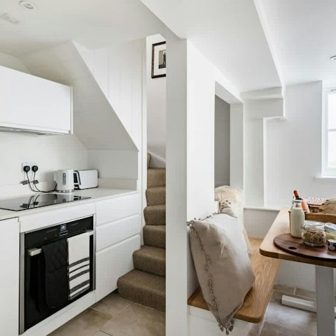 Prepare meals in the sleek modern kitchen