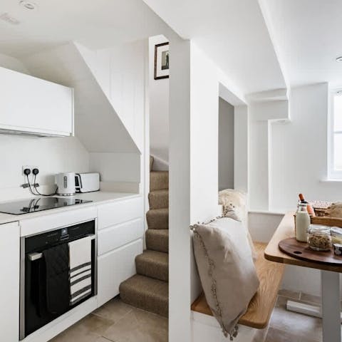 Prepare meals in the sleek modern kitchen