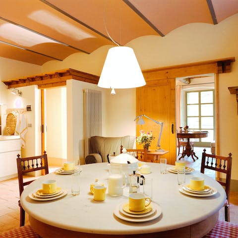 Whip up eggs at home or arrange to have breakfast in the on-site restaurant