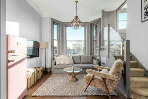 Curl up in the light-filled living room steps from the King's Road