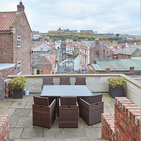 Toast the day from the private terrace with knockout views