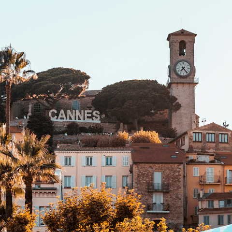 Wander the walkways of Cannes, located just 5 kilometres away