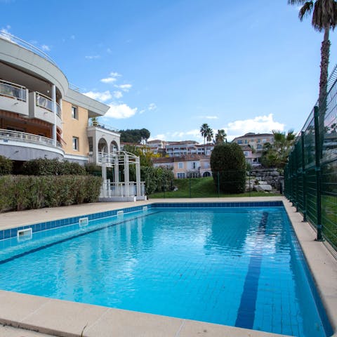 Take a splash in the communal pool