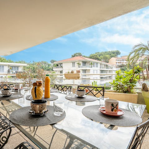 Dine alfresco on the private terrace