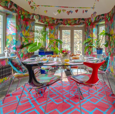 Serve up home made meals amidst the vibrant interiors of the dining room