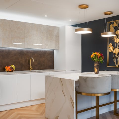 Seek out culinary inspiration in the clean lines of the kitchen