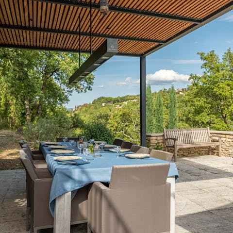 Savour magical evenings with barbecue meals on the terrace