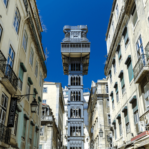 Hop on the metro and whizz over to the famous Santa Justa Lift