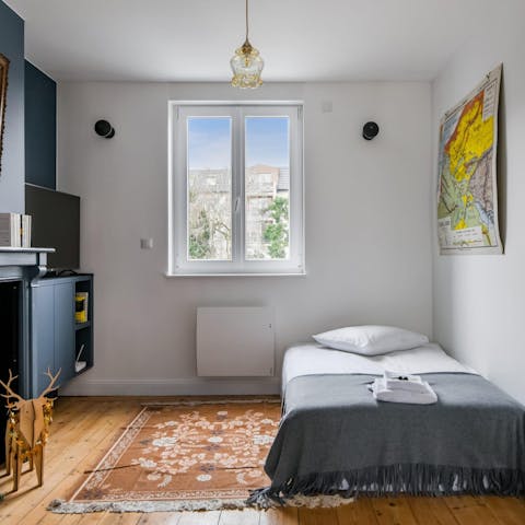 Transform your serene living space into a light-filled bedroom