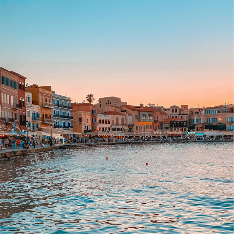Explore historic Chania – a twenty-minute drive away