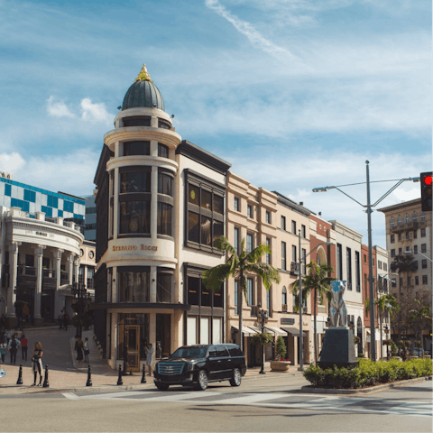 Take a drive over to the boutiques of Rodeo Drive