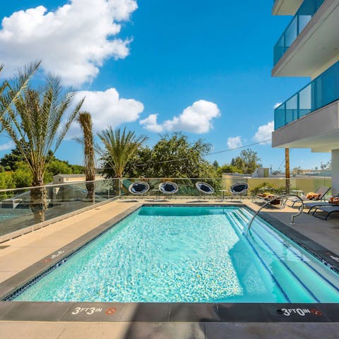Start your day with a few laps of the shared pool
