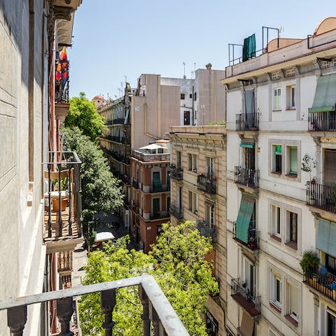 Peer over your balconette to hear the sounds of the city waking up