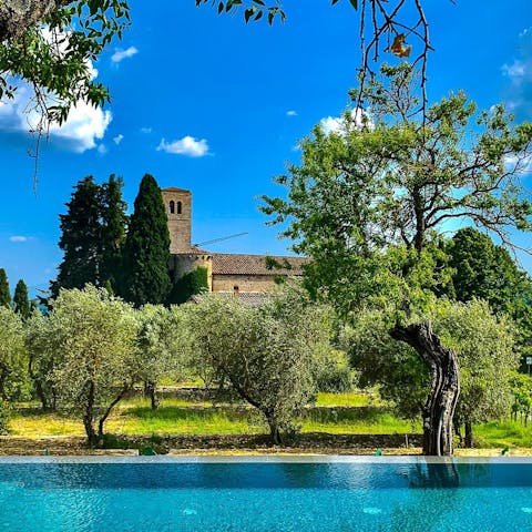 Cool off from the Chianti sun in the private pool
