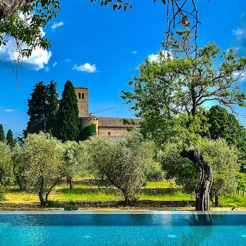 Cool off from the Chianti sun in the private pool