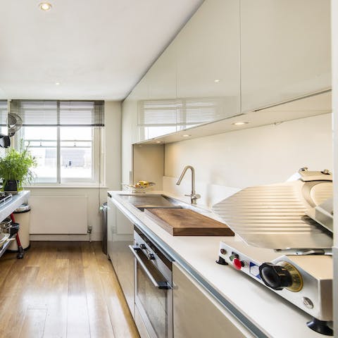 Large kitchen with Meat slicer