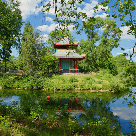 Take a stroll through beautiful Victoria Park, a three-minute walk away