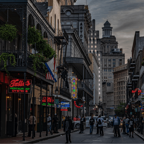 Take a five-minute walk to the iconic French Quarter