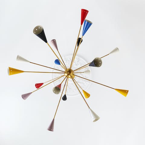A colourful take on a chandelier